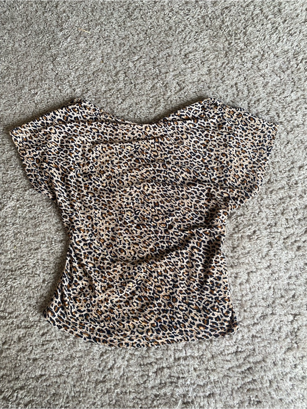 SHEIN Leopard Print Crop Top - Tan & Black